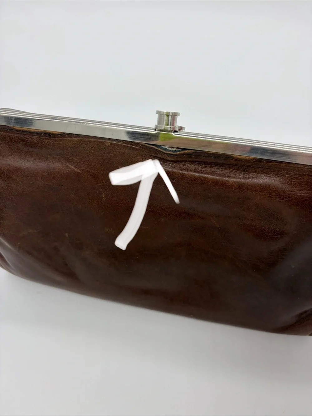 HOBO Brown Leather Frame Clutch